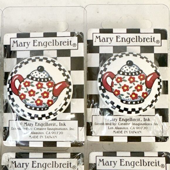Mary Engelbreit Vintage Drawer‎ Pulls Teapot Set Of 6  New In Original Packaging - Picture 4 of 7